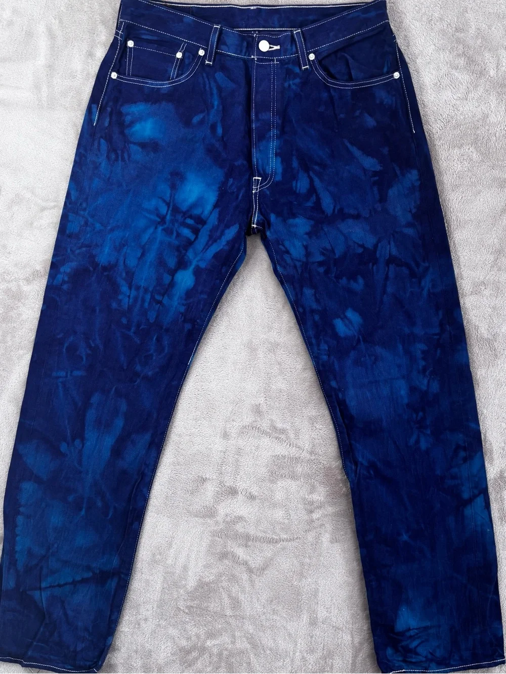 Levi’s 501 Original Fit Jeans Blue Marble Wash Button Fly Men’s 36x34
